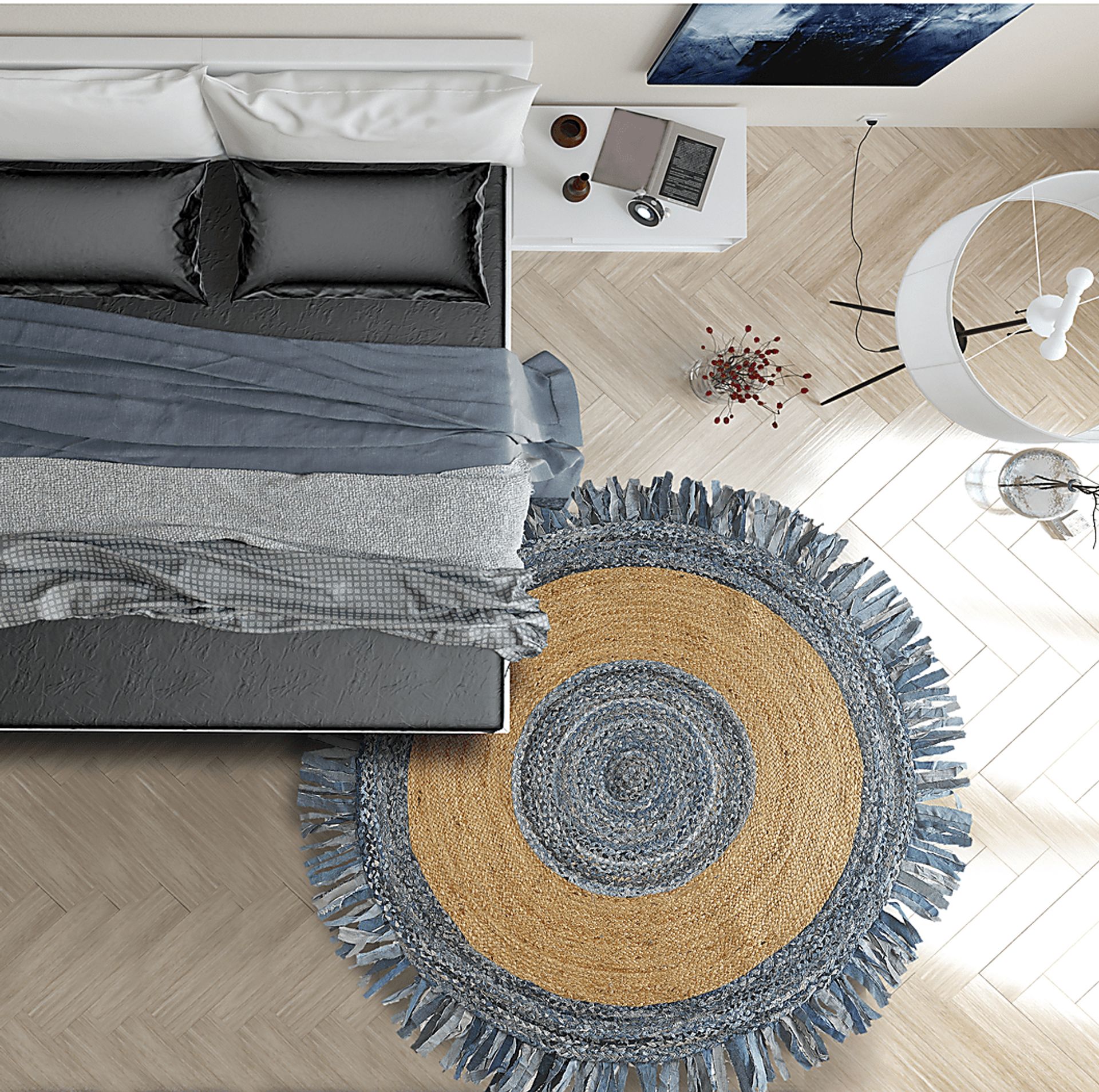 Sonaha Blue 5'6 Round Rug - Image 7