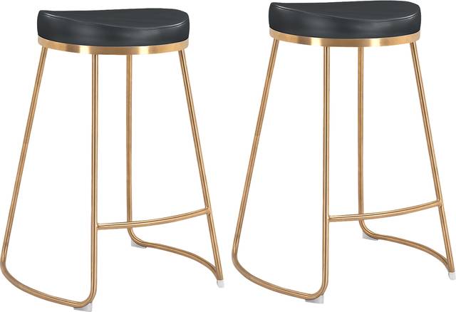 Sonali Black Counter Height Stool, Set of 2 - Thumbnail - Image 1