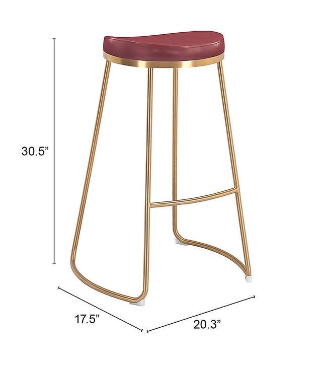 Sonali Burgundy Barstool, Set of 2 - Thumbnail - Image 7