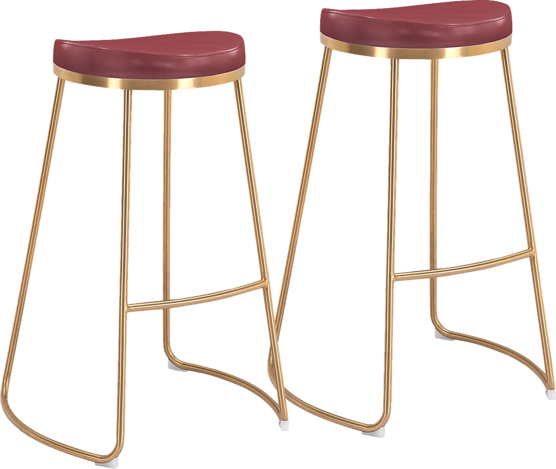 Sonali Burgundy Barstool, Set of 2 - Image 1