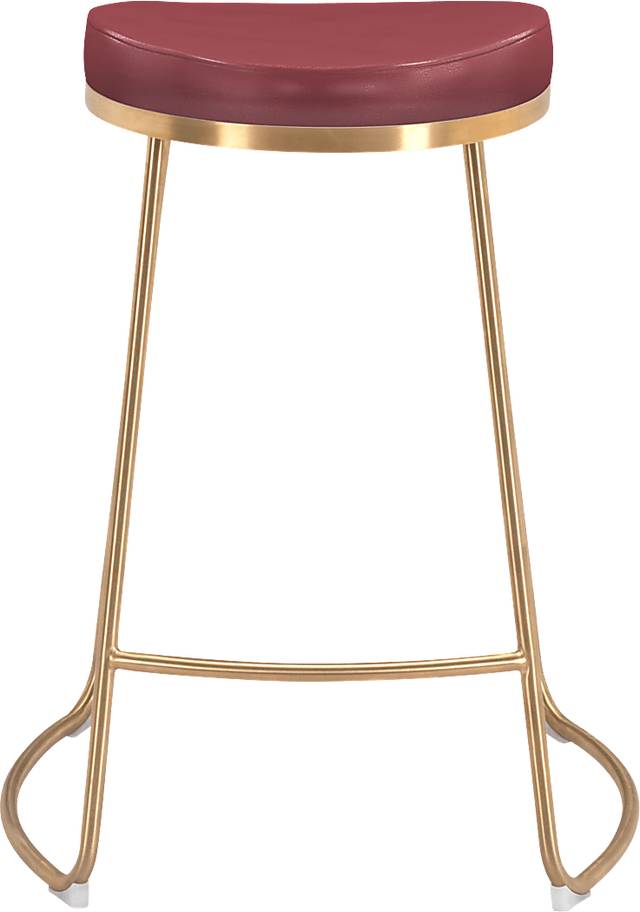 Sonali Burgundy Counter Height Stool, Set of 2 - Thumbnail - Image 3