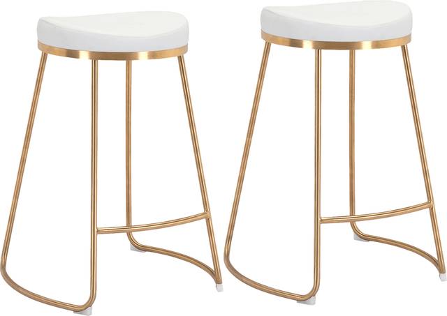 Sonali White Counter Height Stool, Set of 2 - Thumbnail - Image 1