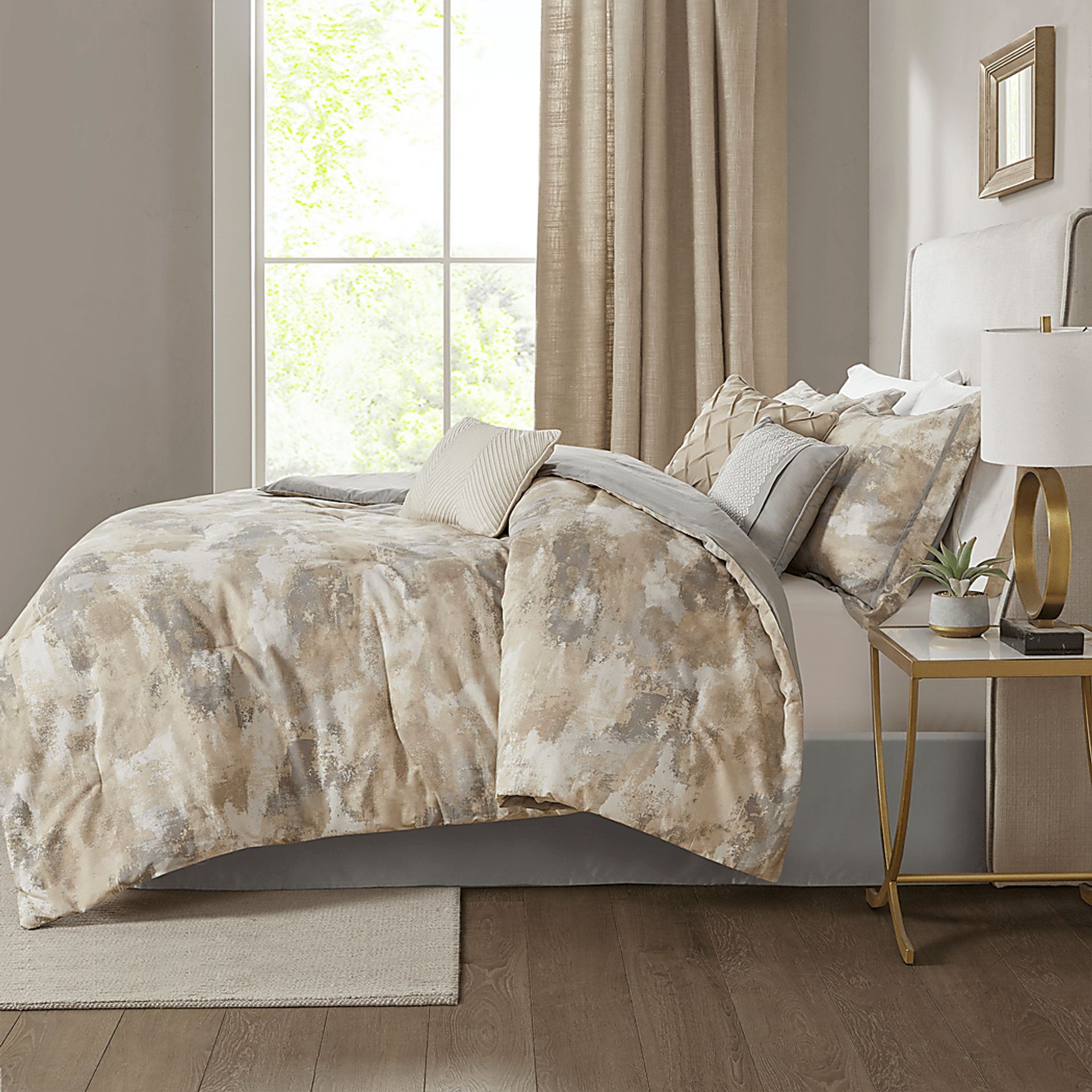Sophora Gray 7 Pc King Comforter Set - Image 2