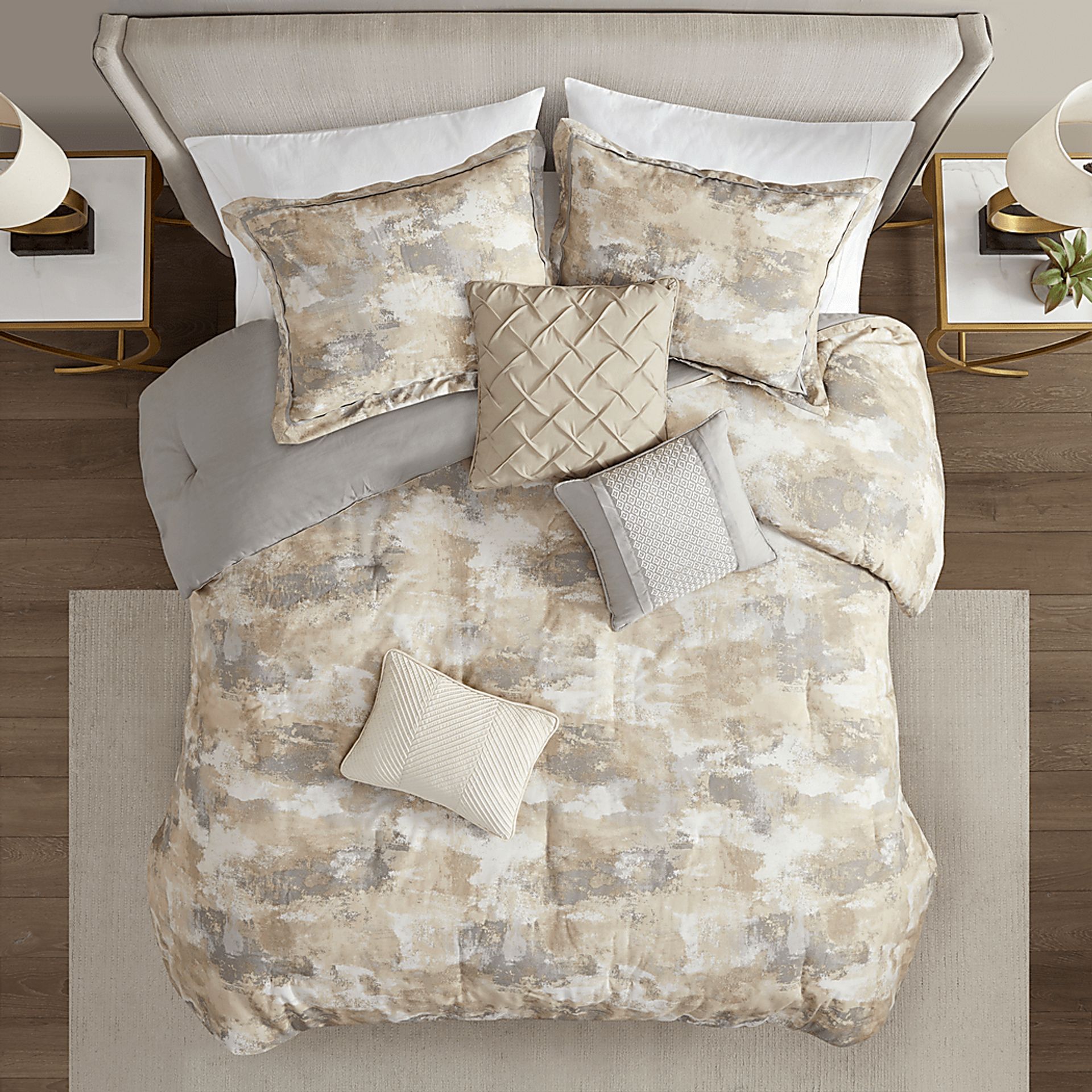 Sophora Gray 7 Pc King Comforter Set - Image 4