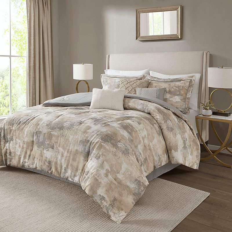 Sophora Gray 7 Pc King Comforter Set