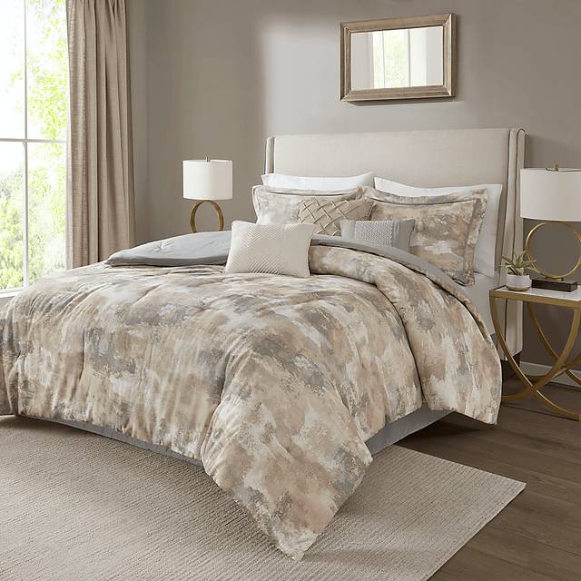 Sophora Gray 7 Pc King Comforter Set - Thumbnail - Image 1