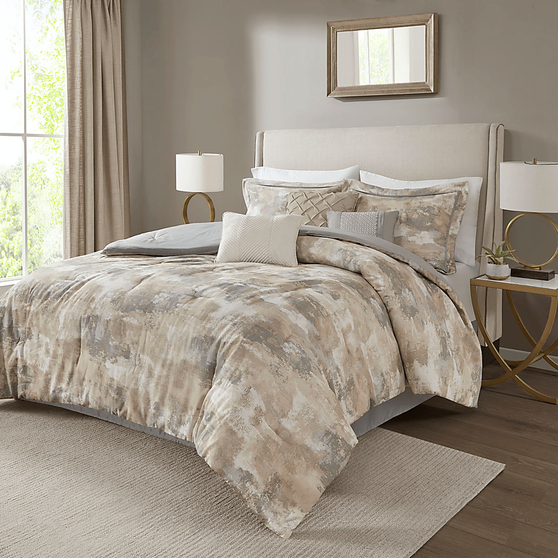 Sophora Gray 7 Pc King Comforter Set - Image 1