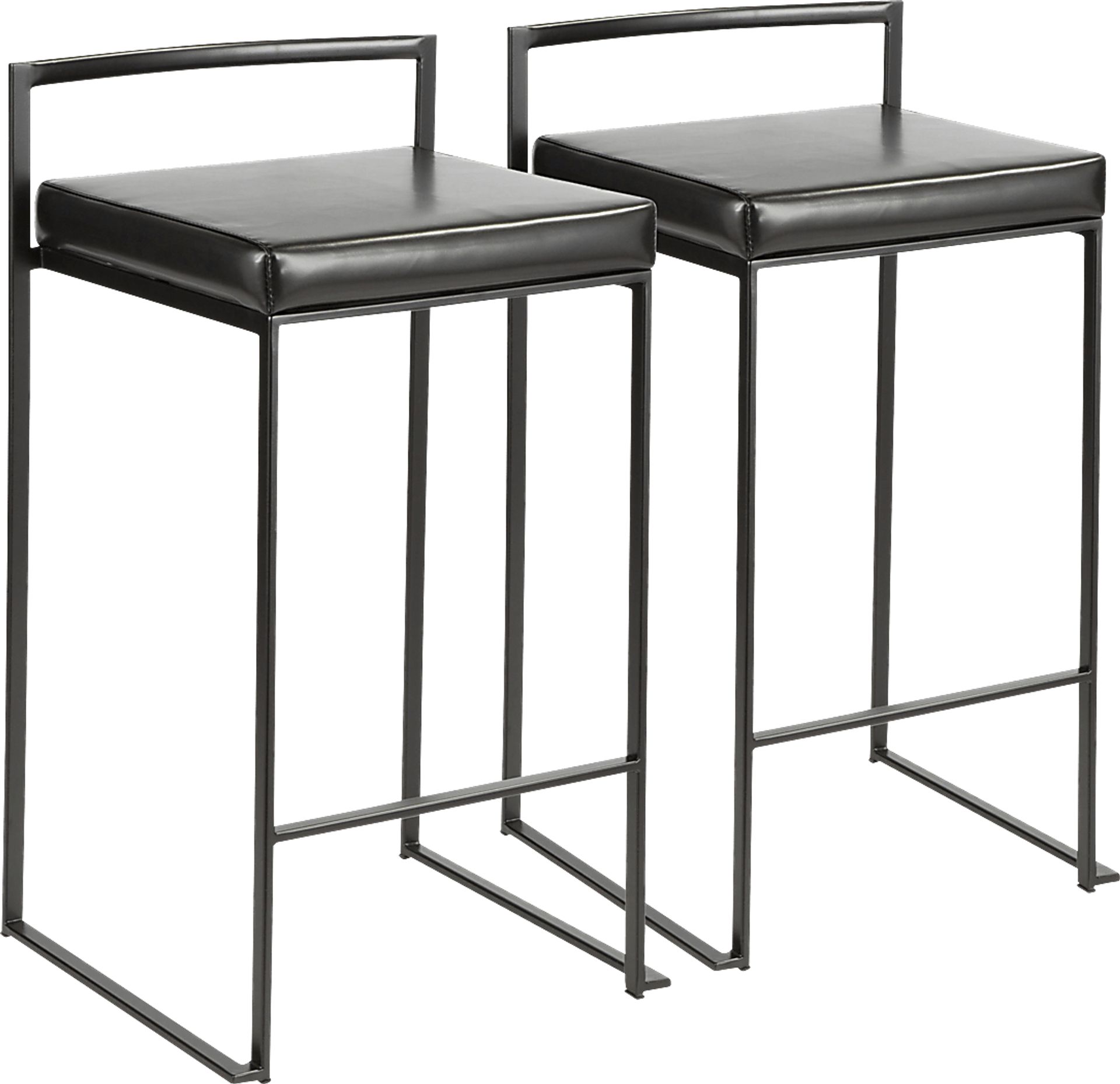 Sora Black Chrome Counter Height Stool (Set of 2) - Image 1