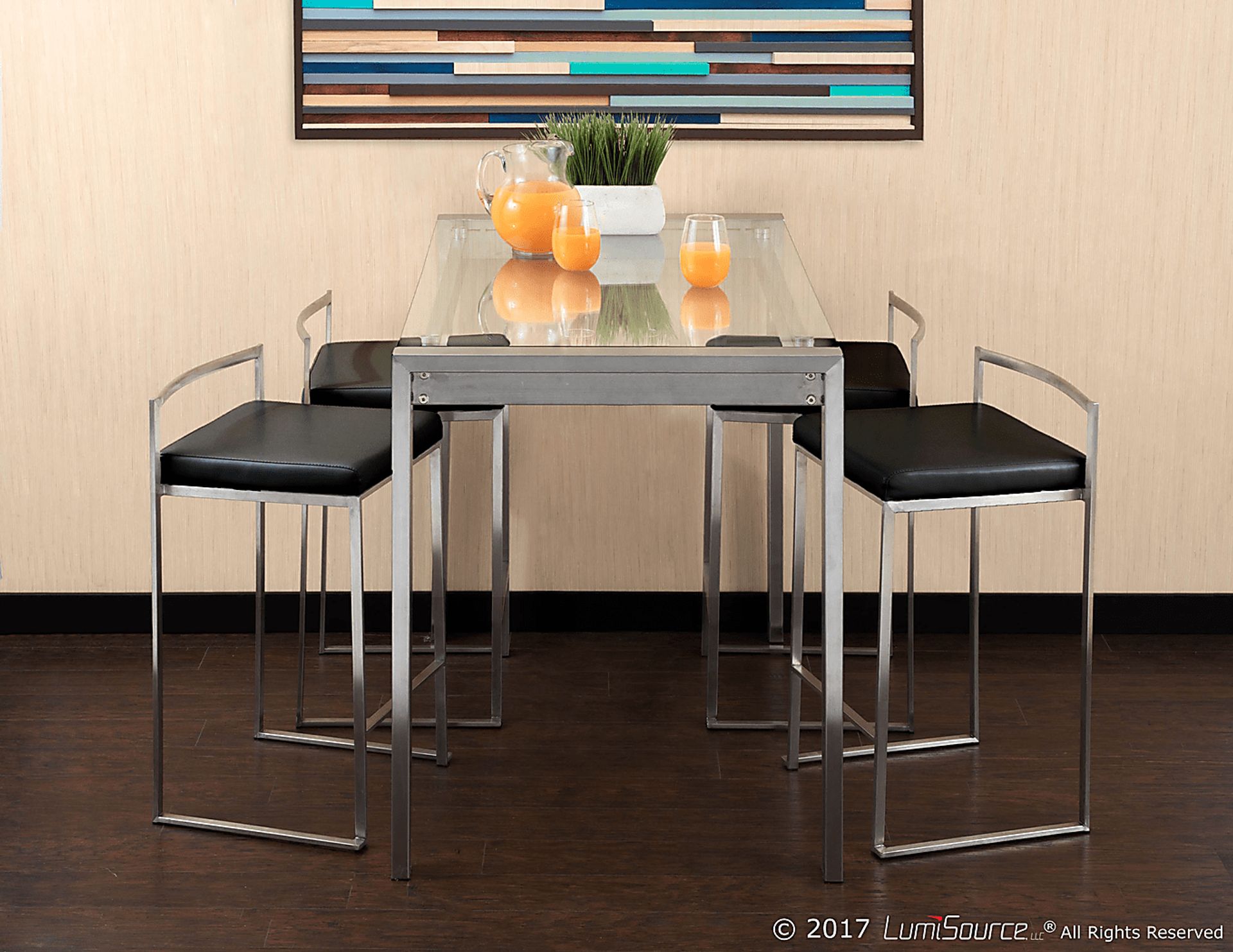 Sora Black Counter Height Table Set - Image 2
