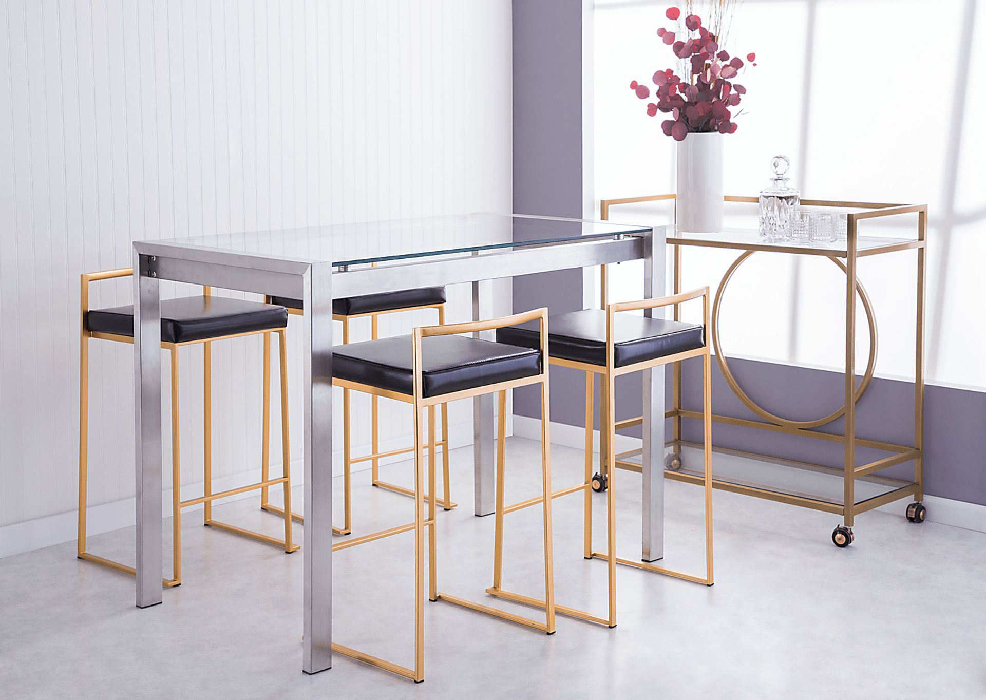 Sora Black Gold Counter Height Stool (Set of 2) - Image 4