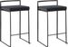 Sora Black Plush Black Metal Counter Height Stool, Set of 2