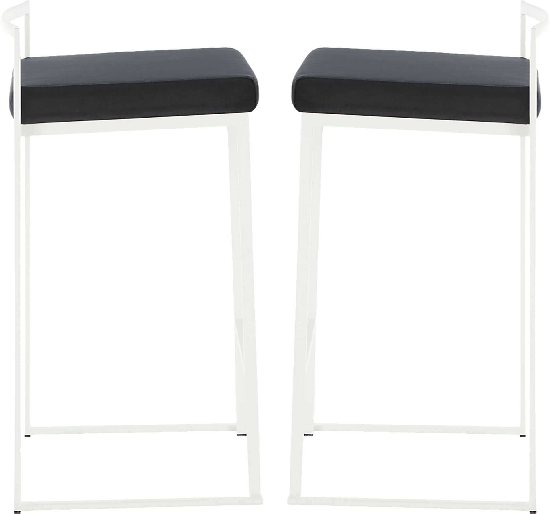 Sora Black Plush White Metal Counter Height Stool, Set of 2 - Image 4