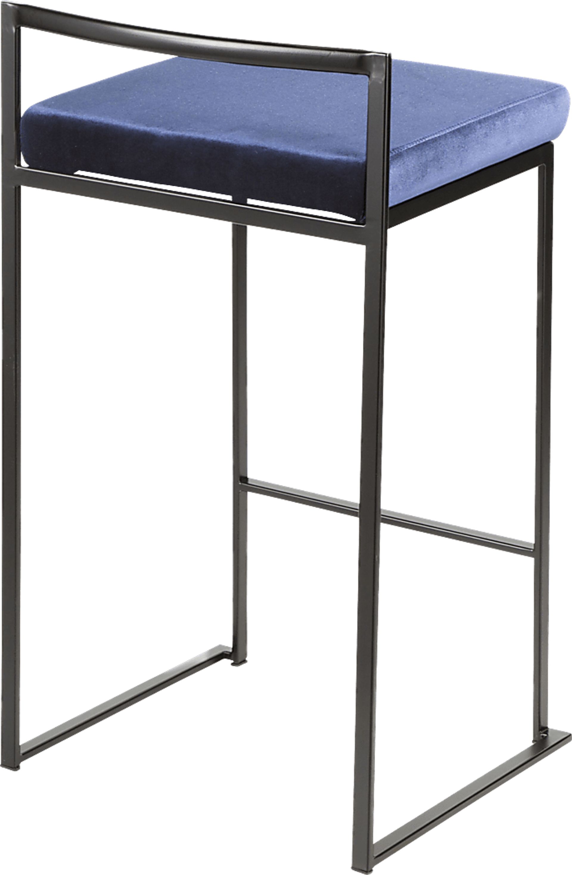 Sora Blue Chrome Counter Height Stool (Set of 2) - Image 2
