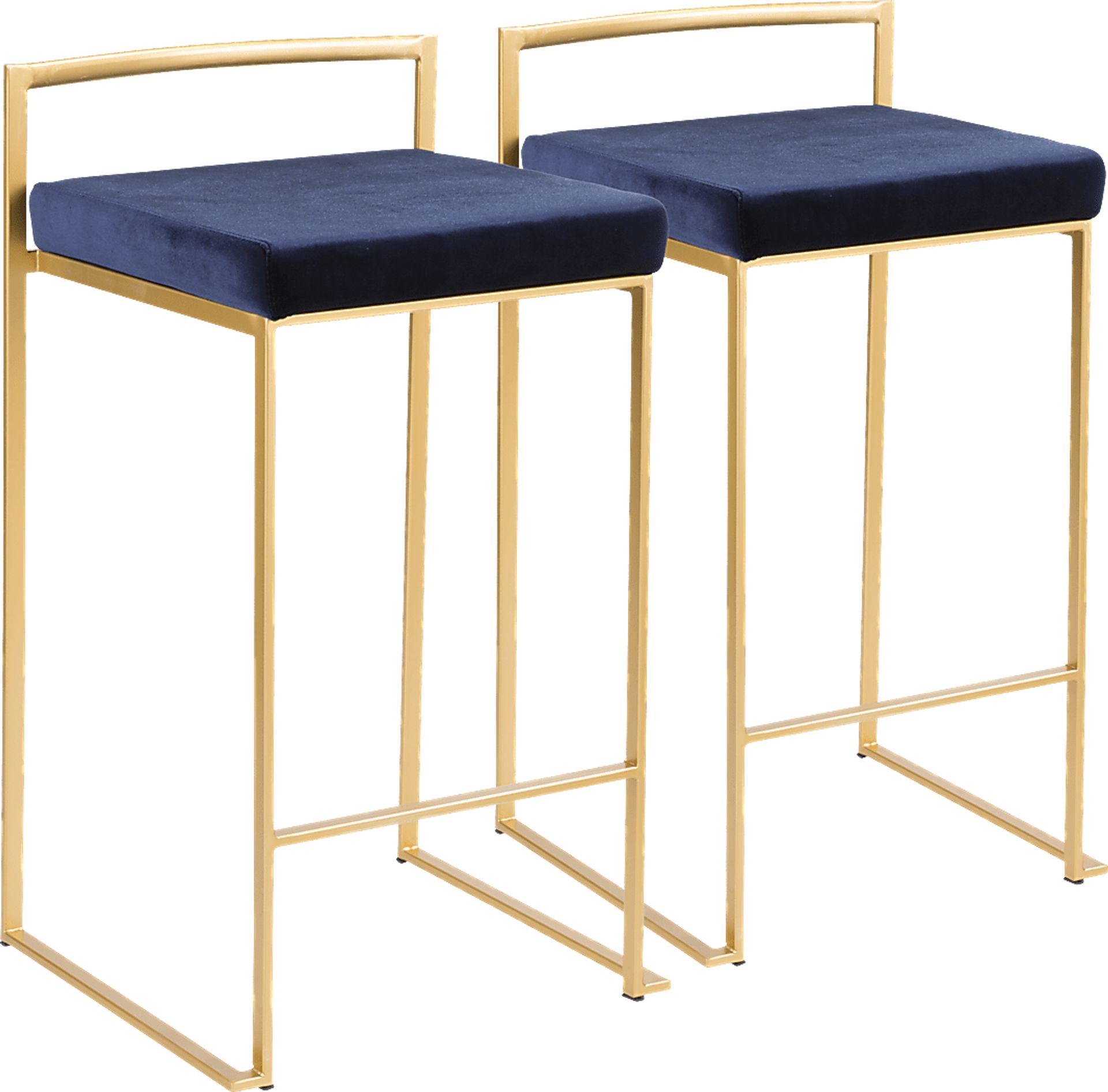 Sora Blue Gold Counter Height Stool (Set of 2) - Image 1