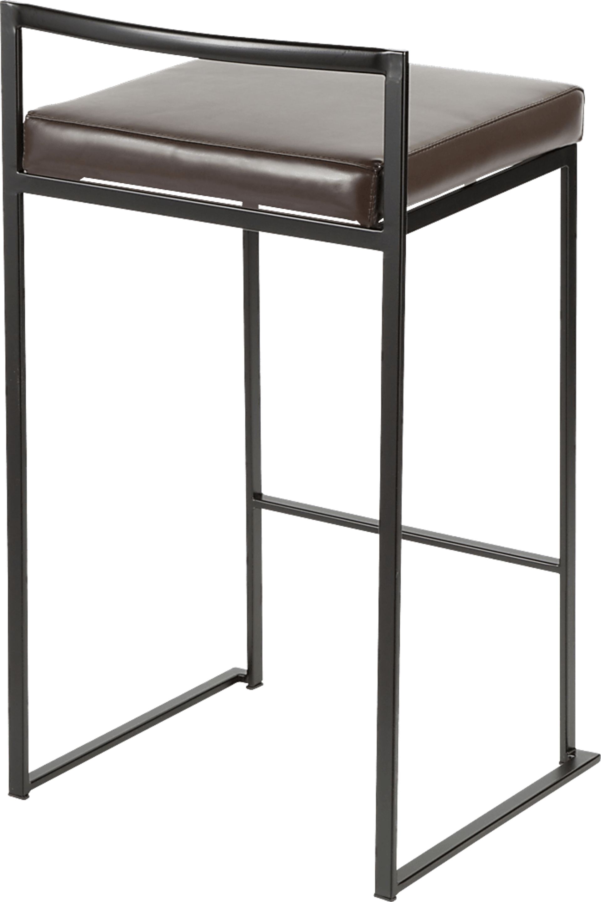 Sora Brown Chrome Counter Height Stool (Set of 2) - Image 2