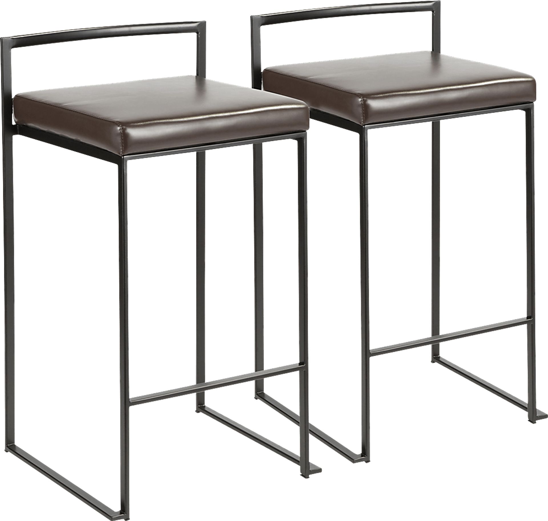 Sora Brown Chrome Counter Height Stool (Set of 2) - Image 1