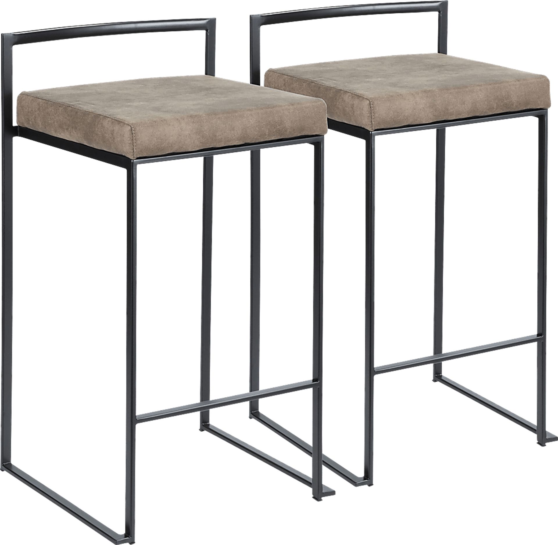 Sora Brown Chrome Counter Height Stool (Set of 2) - Image 1