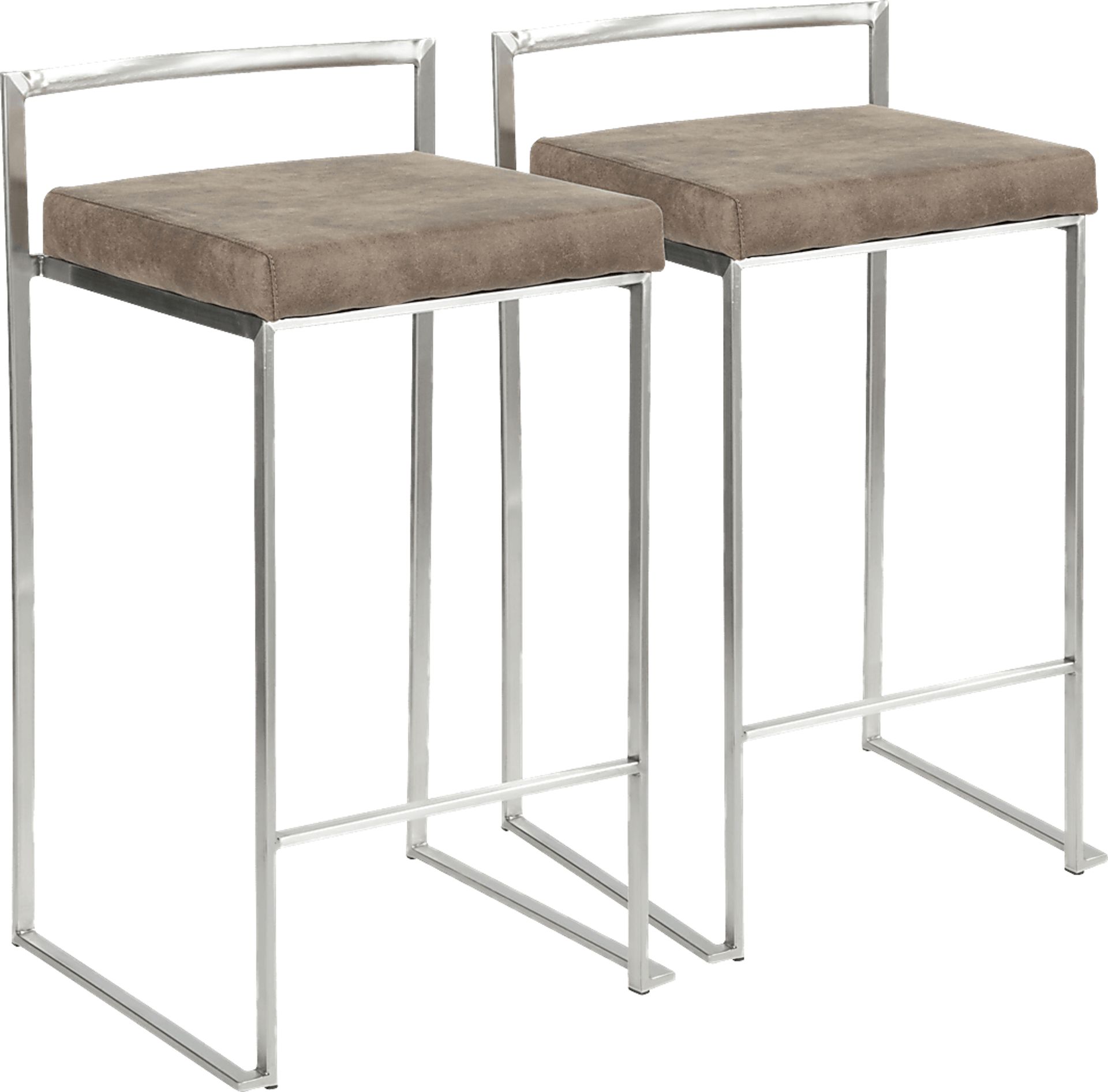 Sora Brown Silver Counter Height Stool (Set of 2) - Image 1