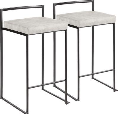 Sora Gray Chrome Counter Height Stool (Set of 2)