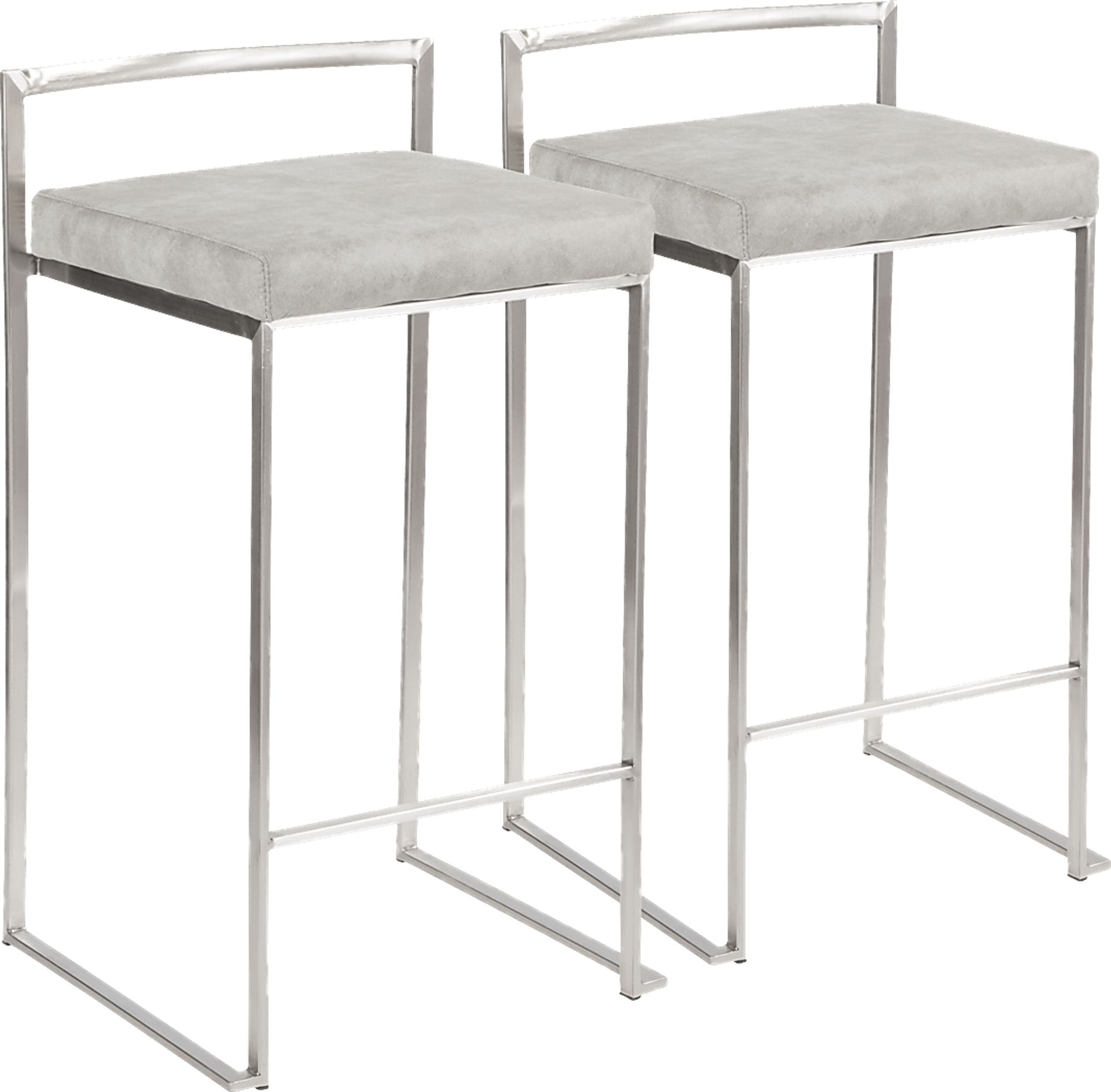 Sora Gray Silver Counter Height Stool (Set of 2) - Image 1