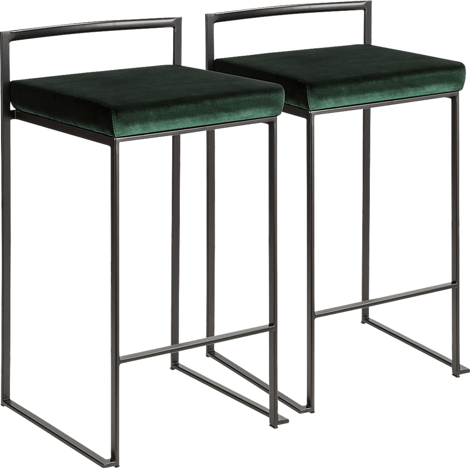 Sora Green Chrome Counter Height Stool (Set of 2) - Image 1