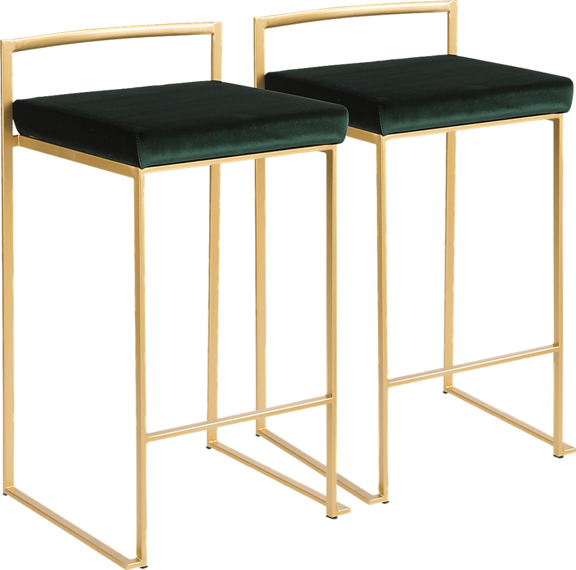 Sora Green Gold Counter Height Stool (Set of 2) - Image 1