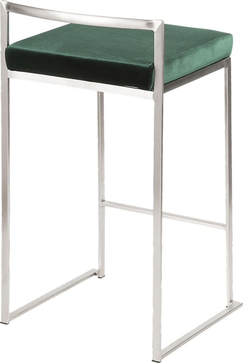 Sora Green Silver Counter Height Stool (Set of 2)
