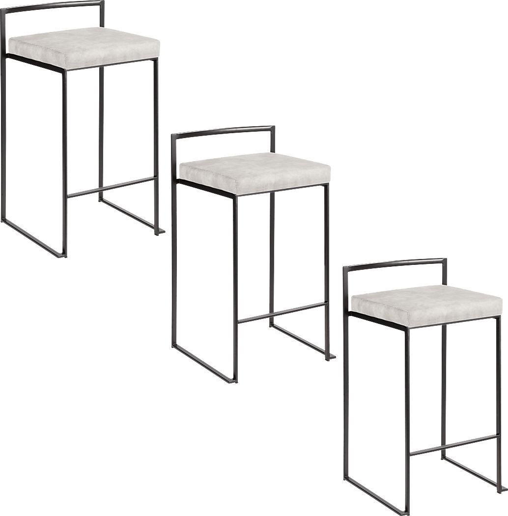 Sora II Gray Counter Height Stool, Set of 3