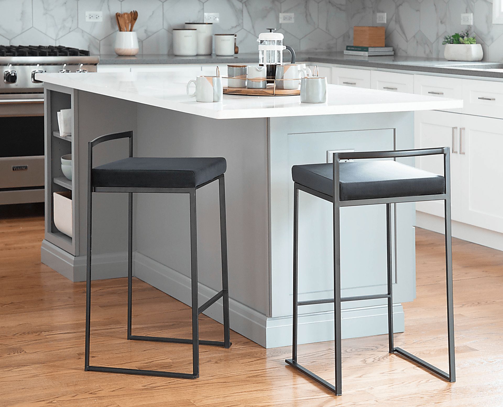 Sora IV Black Black Counter Height Stool, Set of 3 - Image 4