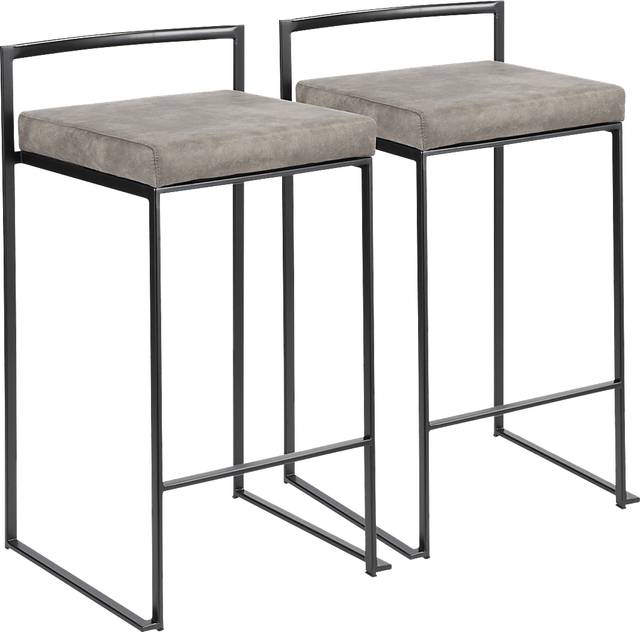 Sora Stone Chrome Counter Height Stool (Set of 2) - Thumbnail - Image 1