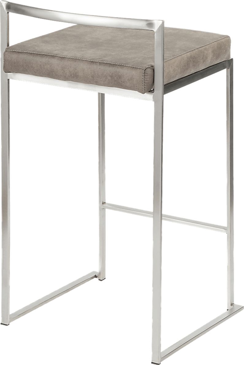 Sora Stone Silver Counter Height Stool (Set of 2)