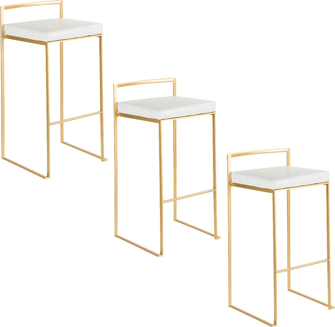 Sora White Barstool, Set of 3