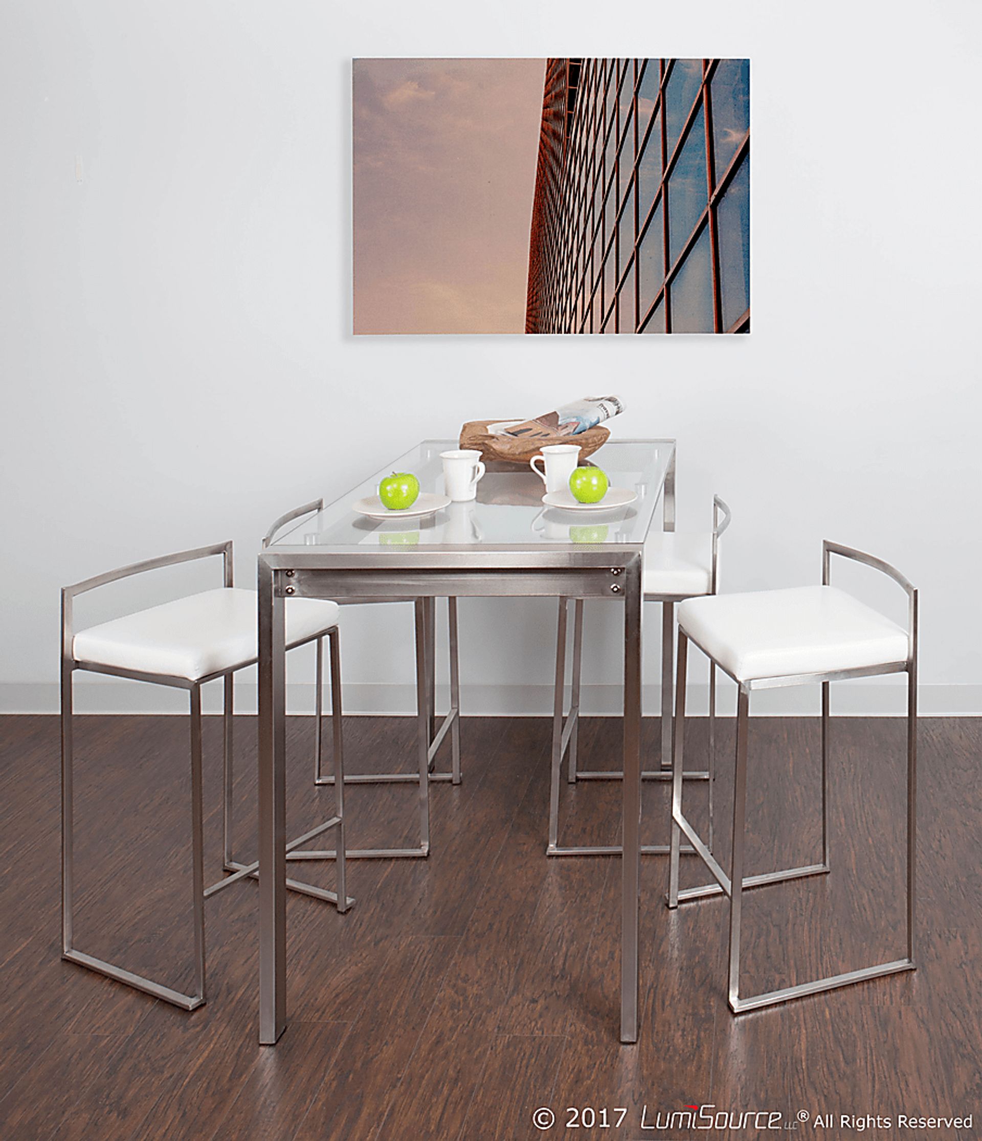 Sora White Counter Table Set - Image 2