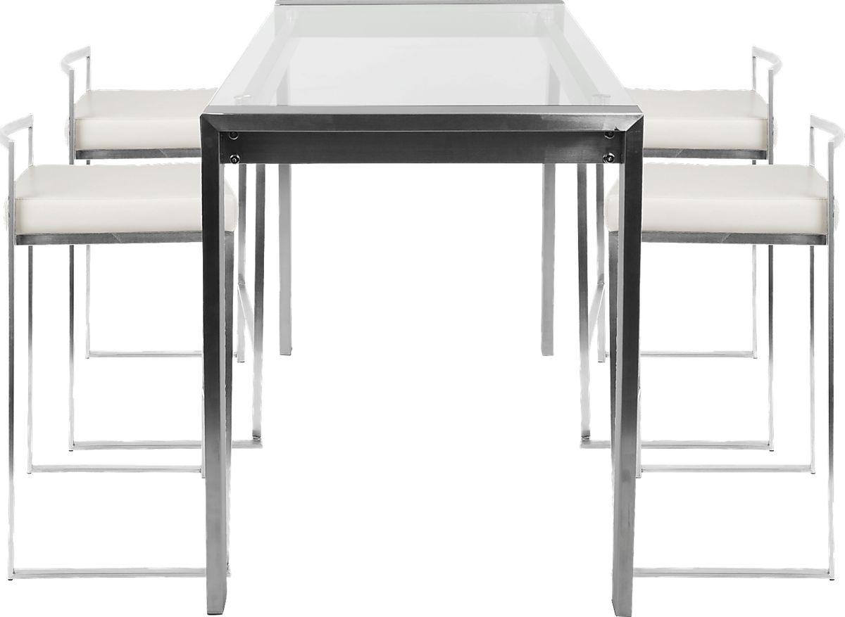 Sora White Colors,White 5 Piece Counter Height Set | Rooms to Go