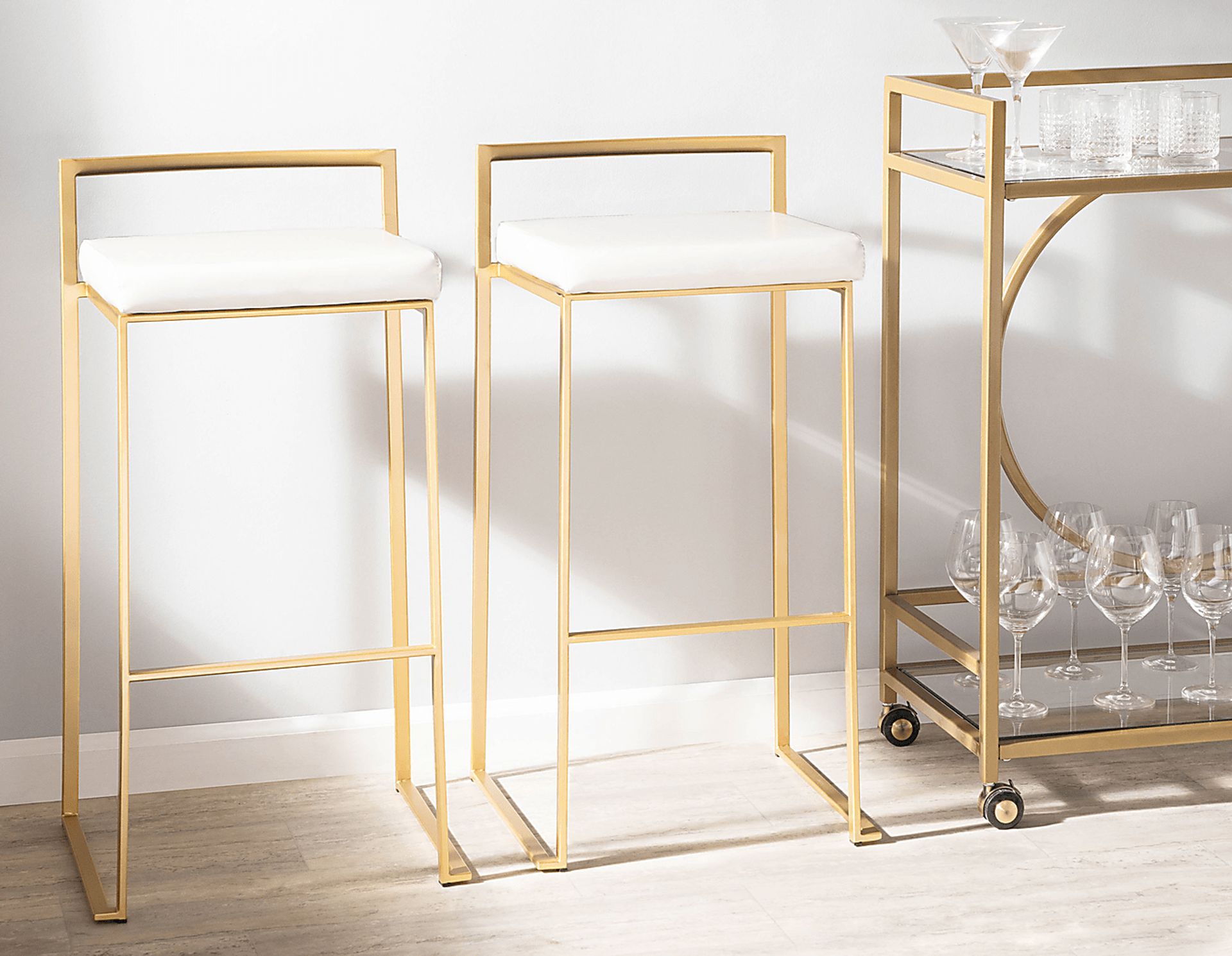 Sora White Gold Barstool (Set of 2) - Image 4