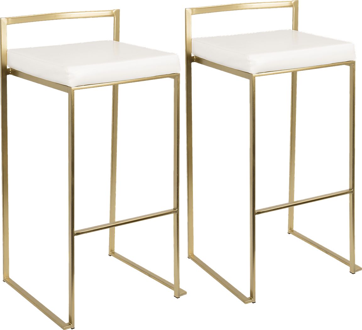 Sora White Gold Barstool (Set of 2)