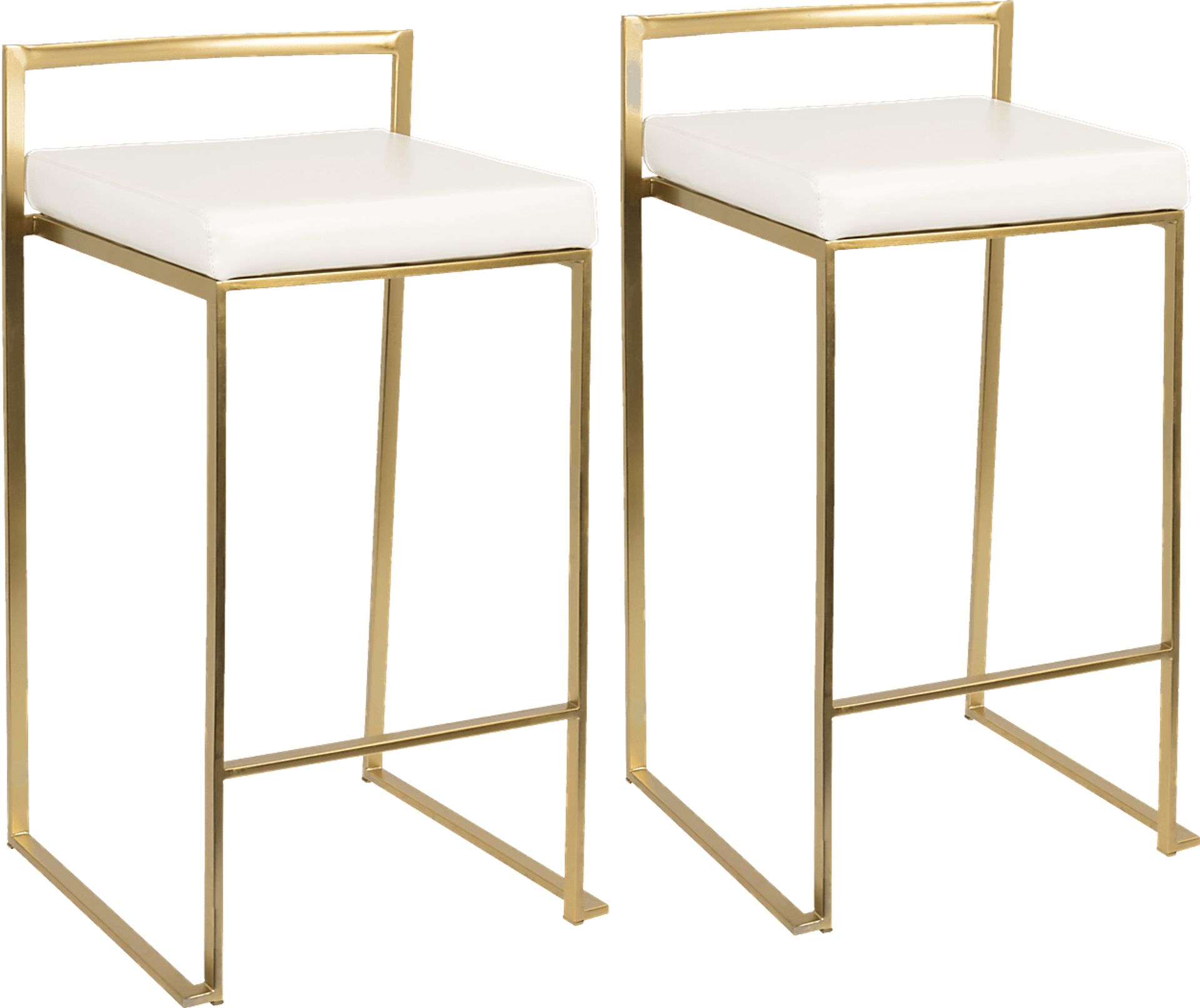 Sora White Gold UltraHyde Counter Height Stool (Set of 2) - Image 1