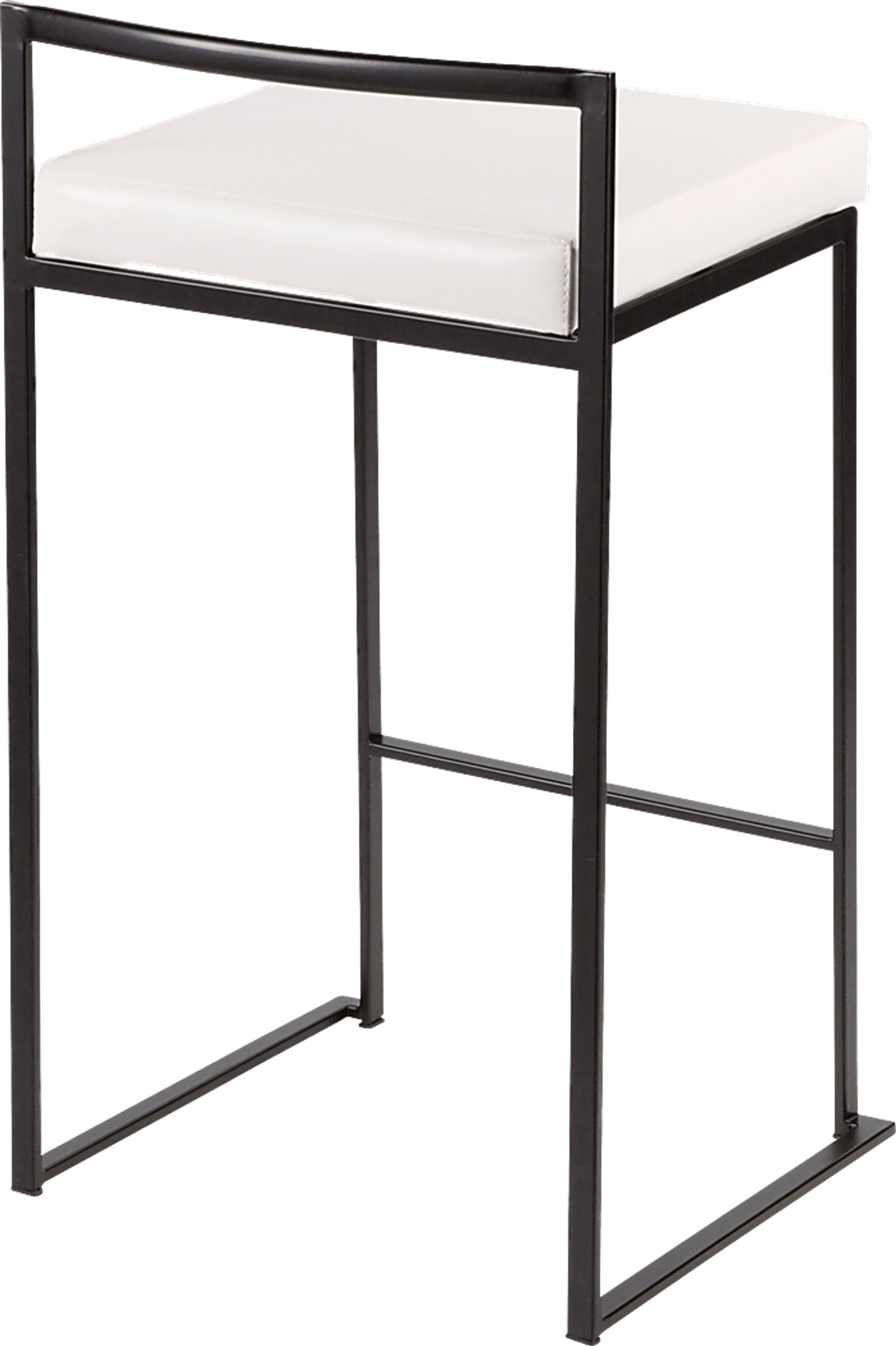 Sora White Ultra Hyde Black Metal Counter Height Stool (Set of 2) - Image 2