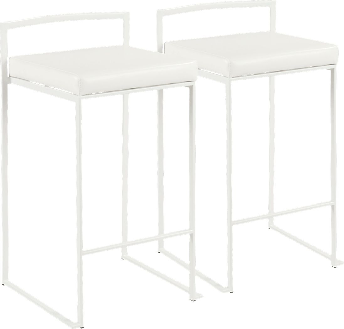 Sora White Ultra Hyde Counter Height Stool (Set of 2)
