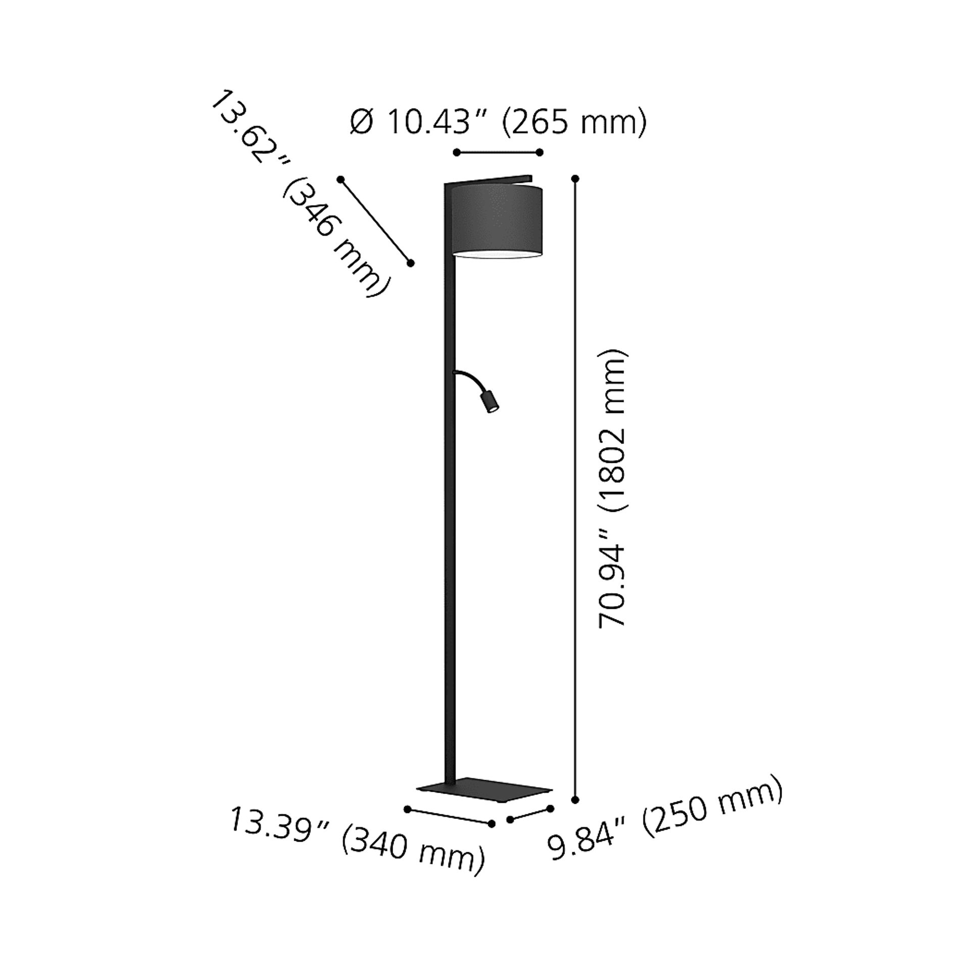 Sorrento Edge Black Floor Lamp - Image 3