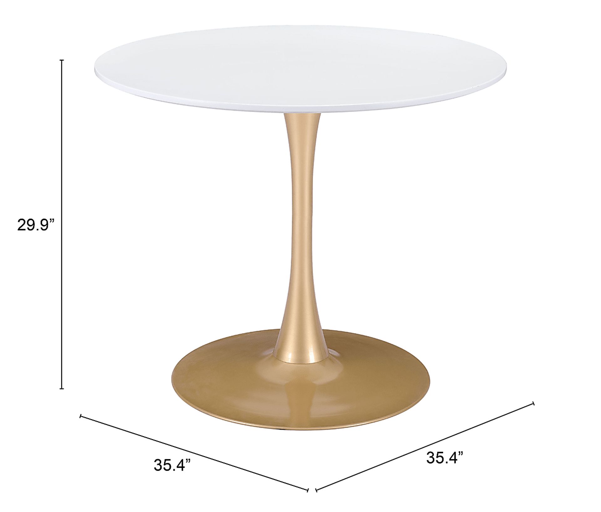 Sosie Gold Round Dining Table - Image 4