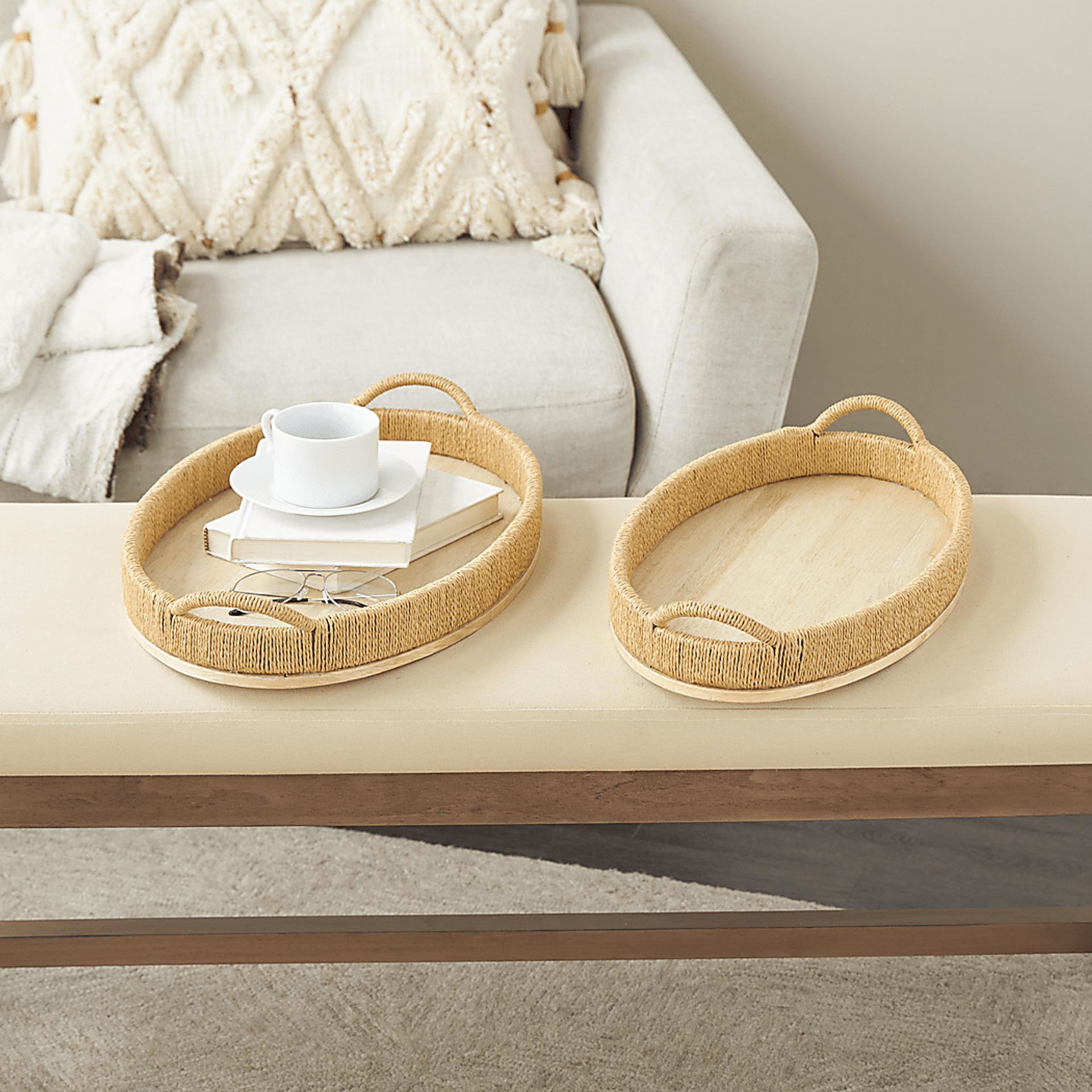 Sothea Brown Tray, Set of 2 - Image 2