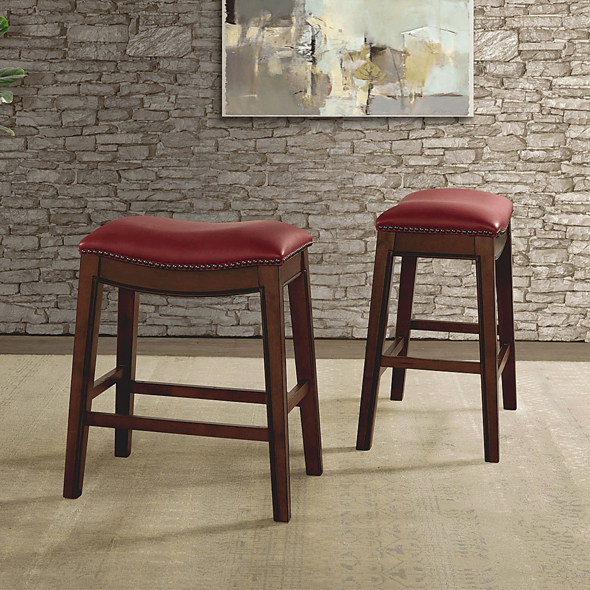 Soulbit Red Counter Height Stool - Image 2