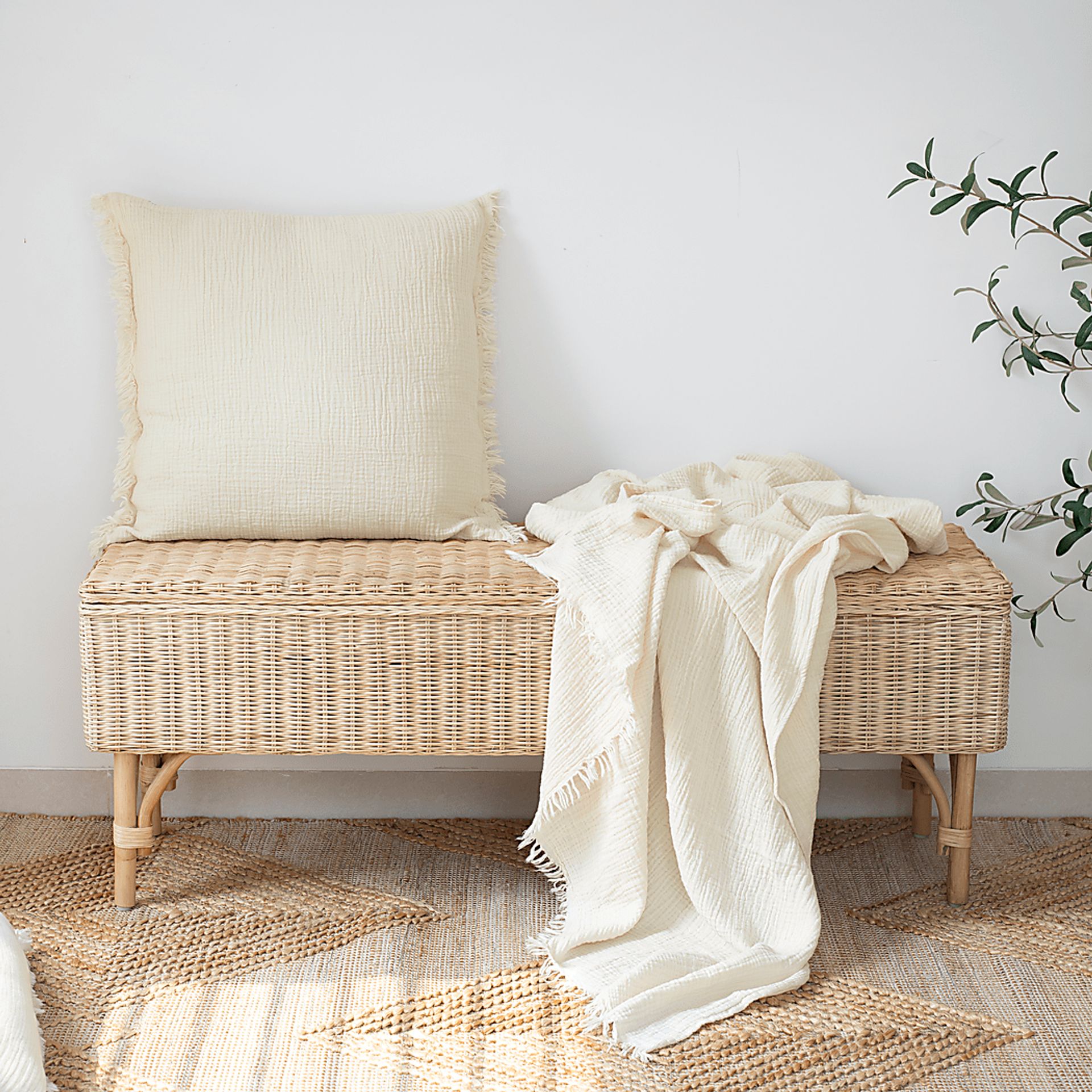 Soulis Beige Throw Blanket - Image 2
