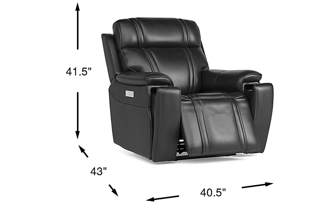 Sound Tech by Shaq Black Leather Triple Power Recliner with Audio