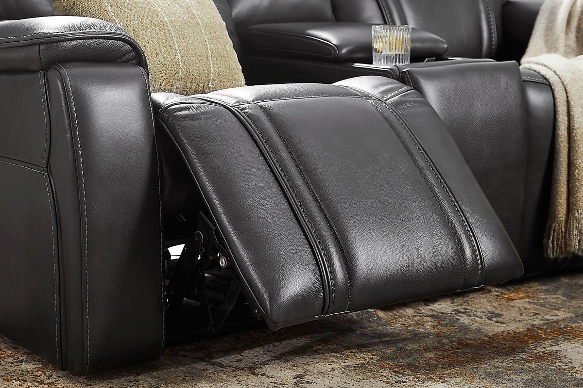 Sound Tech 7 Pc Black Leather Triple Power Reclining Living Room Set ...