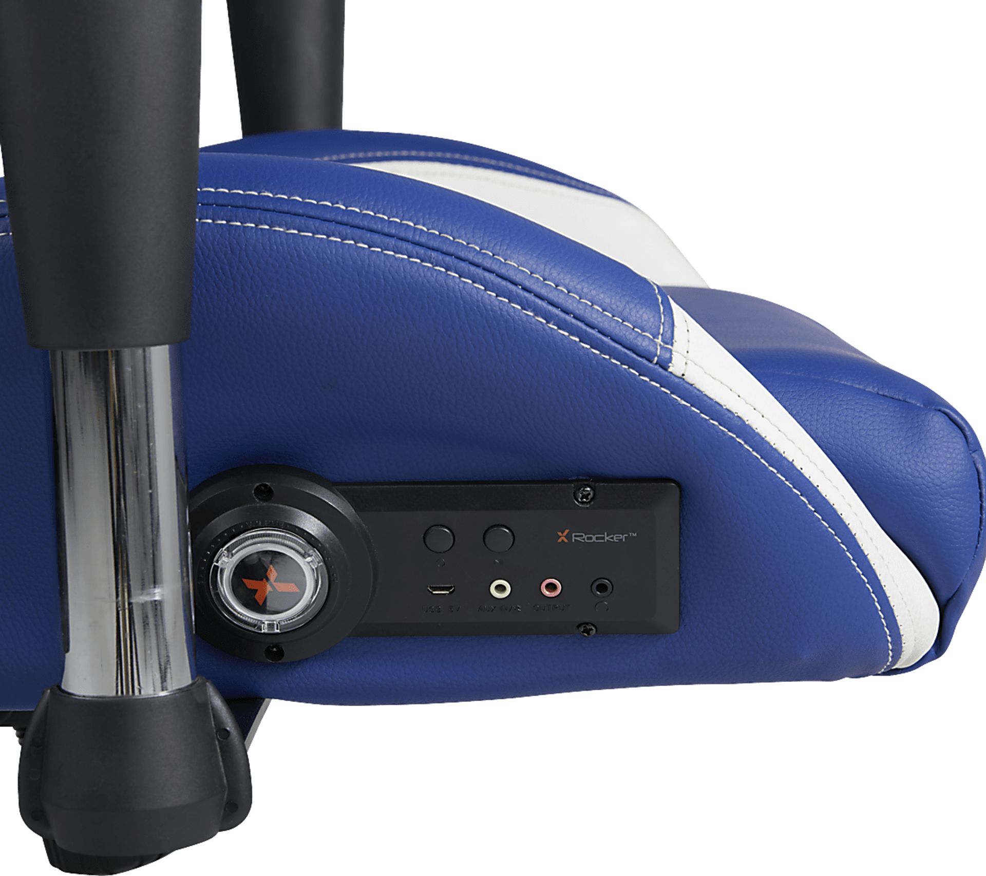 Sound Trek Blue/White Ergonomic PC Gaming Chair - Image 4