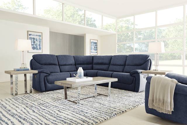 South Brook Blue 5 Pc Reclining Sectional - Thumbnail - Image 2