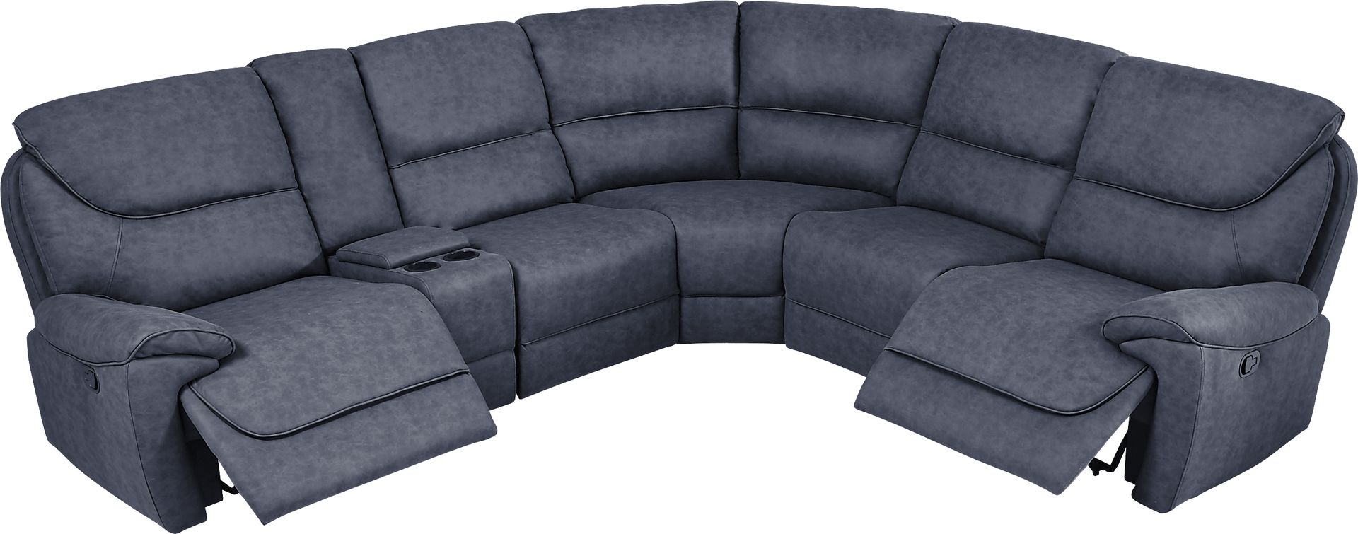 South Brook Blue 6 Pc Reclining Sectional - Image 3