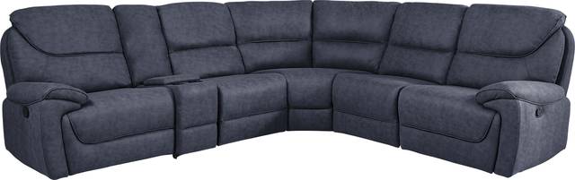 South Brook Blue 6 Pc Reclining Sectional - Thumbnail - Image 1